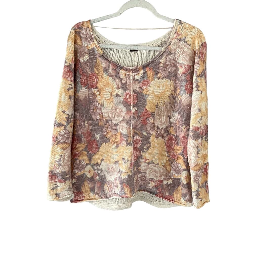 Free People sweater flower print pullover